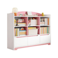 Modern Wooden Kids Bookcase with Flip Doors and Closed Back