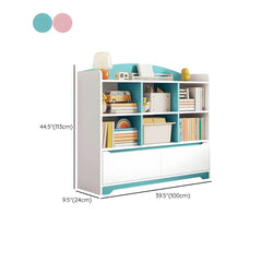 Modern Wooden Kids Bookcase with Flip Doors and Closed Back Dimensions