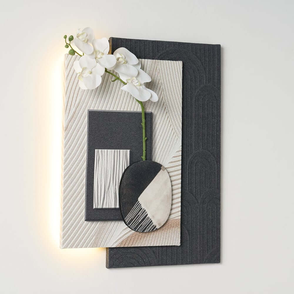 Modern Wooden Wall Art with Integrated LED Lighting