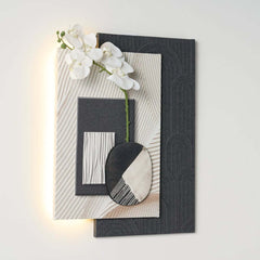 Modern Wooden Wall Art with Integrated LED Lighting