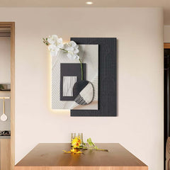 Modern Wooden Wall Art with Integrated LED Lighting
