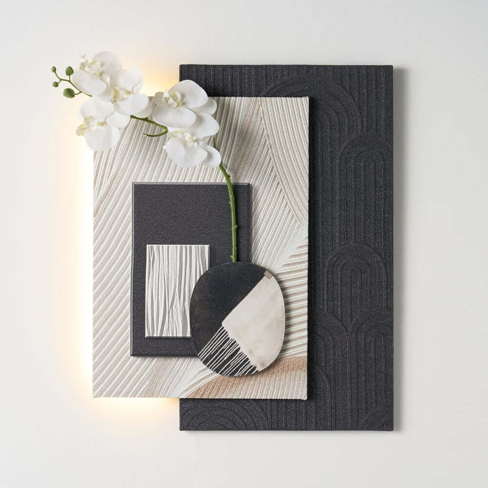 Modern Wooden Wall Art with Integrated LED Lighting