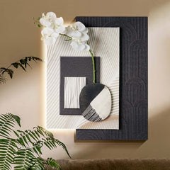 Modern Wooden Wall Art with Integrated LED Lighting