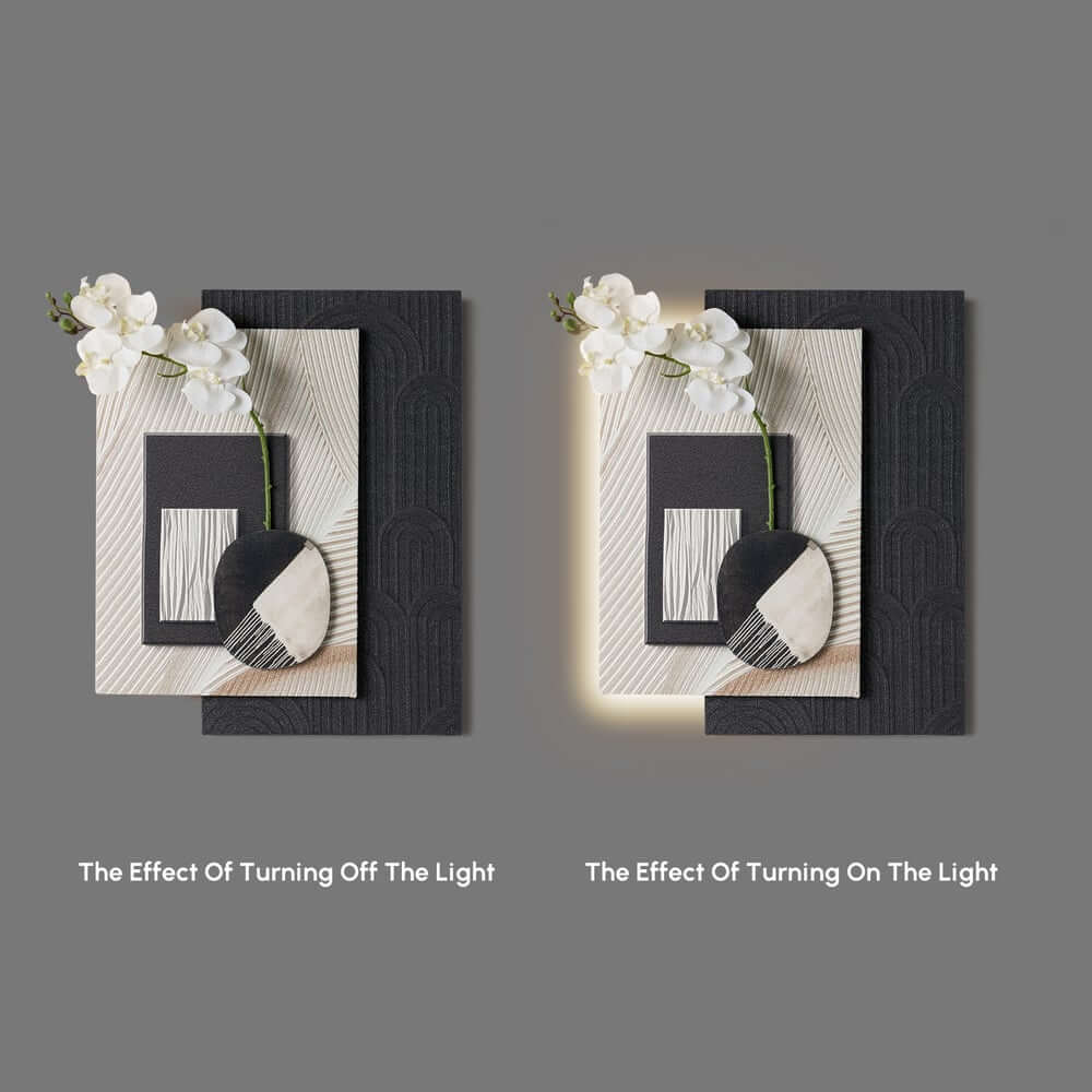 Modern Wooden Wall Art with Integrated LED Lighting