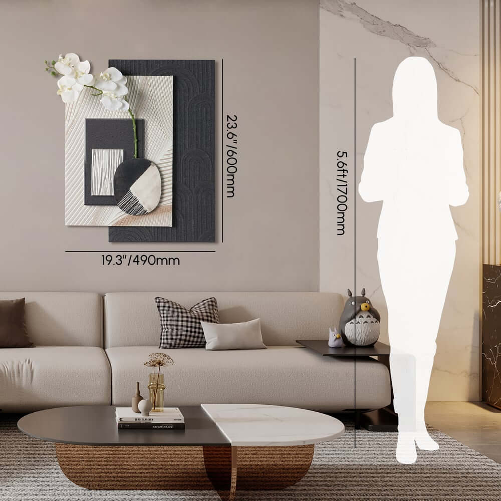 Modern Wooden Wall Art with Integrated LED Lighting Dimensions