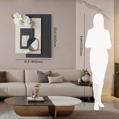 Modern Wooden Wall Art with Integrated LED Lighting Dimensions