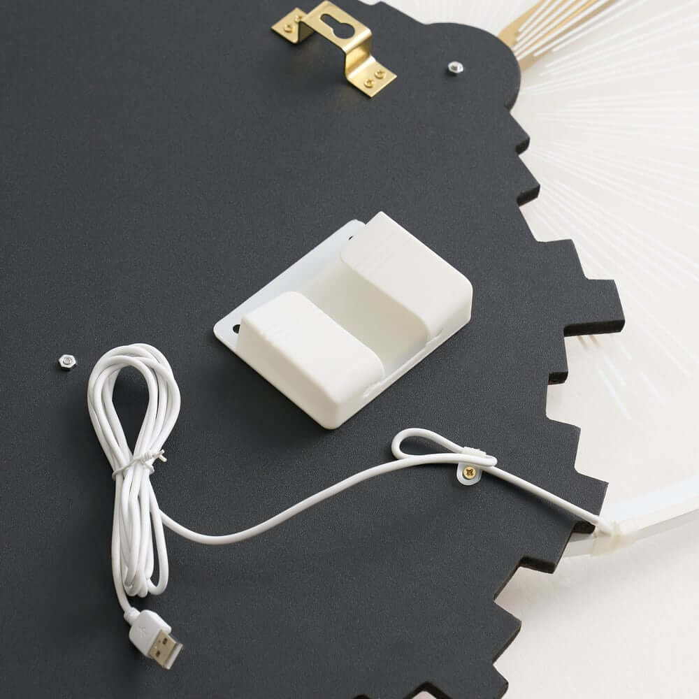 Modern Wooden Wall Art with Integrated LED Lighting, Round Design