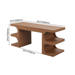 Modern Writing Desk with Drawer and Open Shelves Dimensions