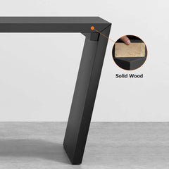 Modern Writing Desk with Drawer in Rubberwood and Metal Frame