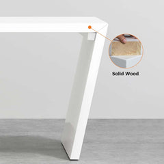 Modern Writing Desk with Drawer in Rubberwood and Metal Frame