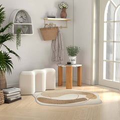 Modern Yellow Boucle Bench with Backless Design for Entryway