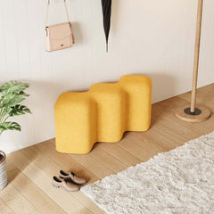 Modern Yellow Boucle Bench with Backless Design for Entryway