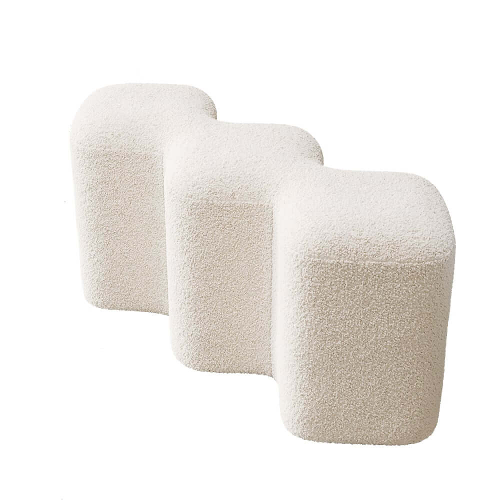 Modern Yellow Boucle Bench with Backless Design for Entryway