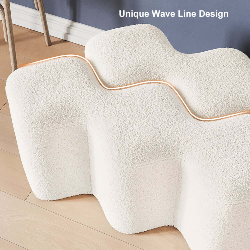 Modern Yellow Boucle Bench with Backless Design for Entryway