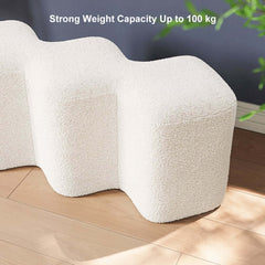 Modern Yellow Boucle Bench with Backless Design for Entryway