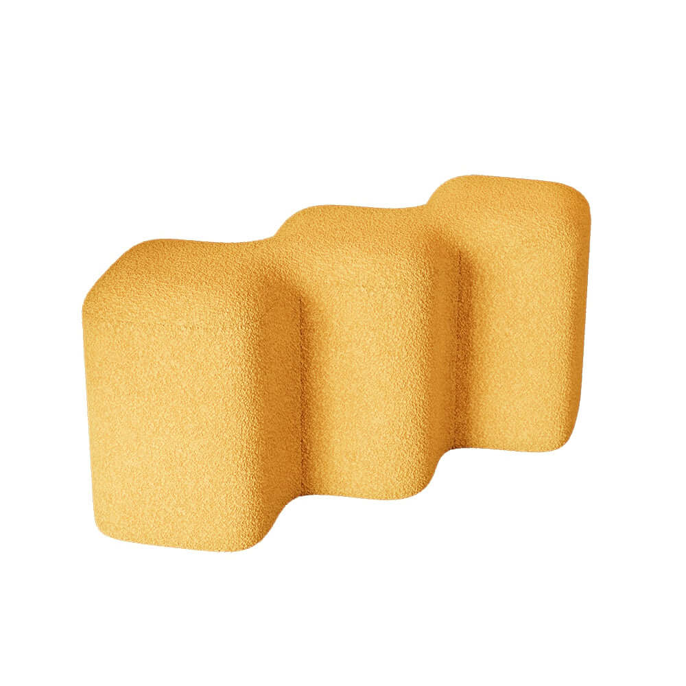 Modern Yellow Boucle Bench with Backless Design for Entryway