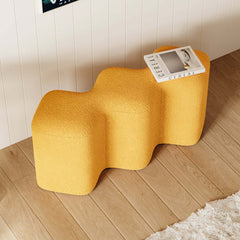 Modern Yellow Boucle Bench with Backless Design for Entryway Main Product Image