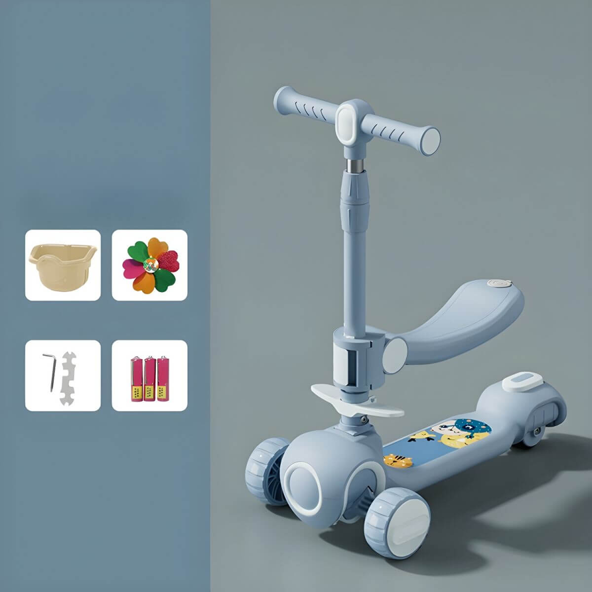 Modular Ride-On Scooter for Toddlers: Push, Sit or Glide