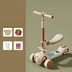 Modular Ride-On Scooter for Toddlers: Push, Sit or Glide