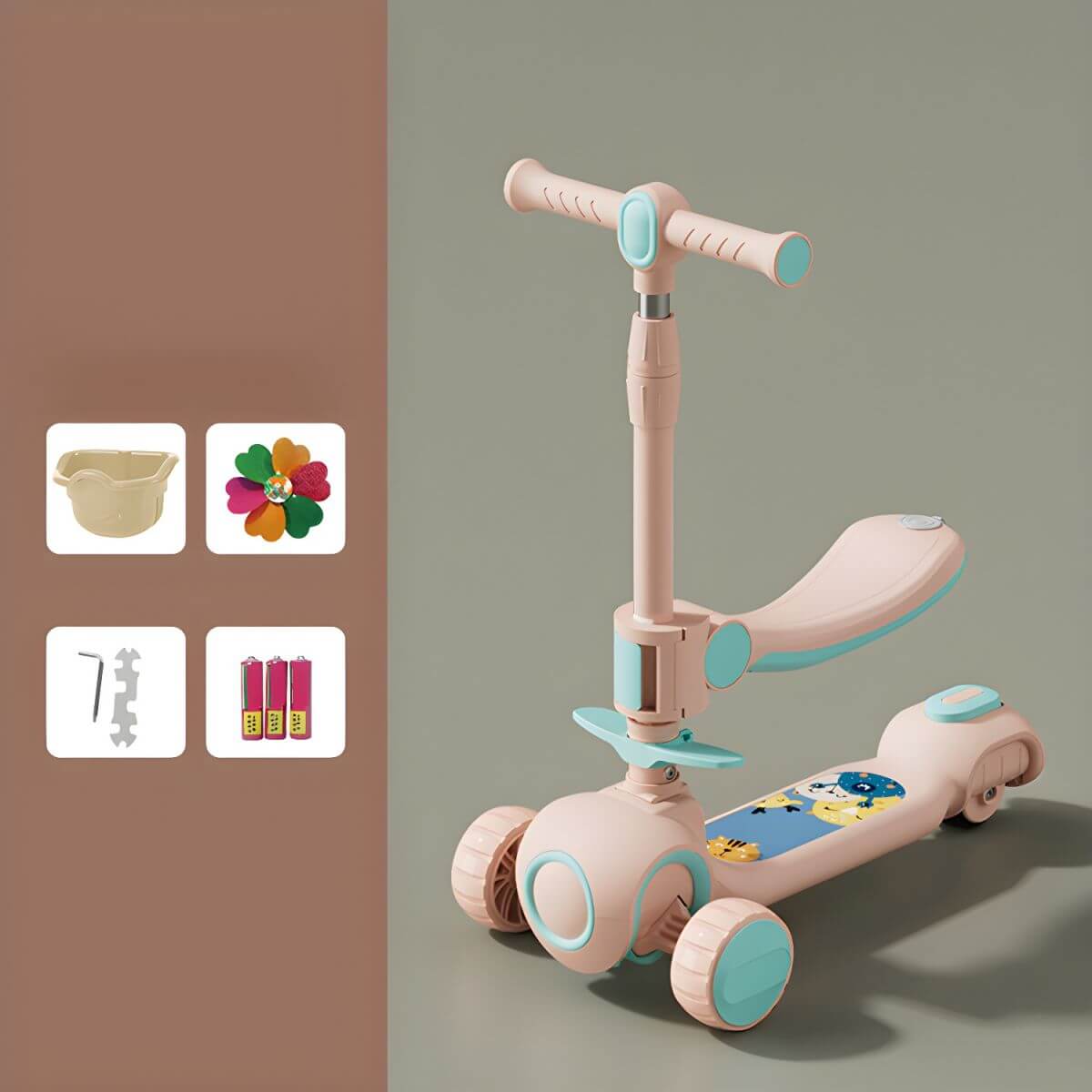 Modular Ride-On Scooter for Toddlers: Push, Sit or Glide