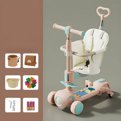 Modular Ride-On Scooter for Toddlers: Push, Sit or Glide