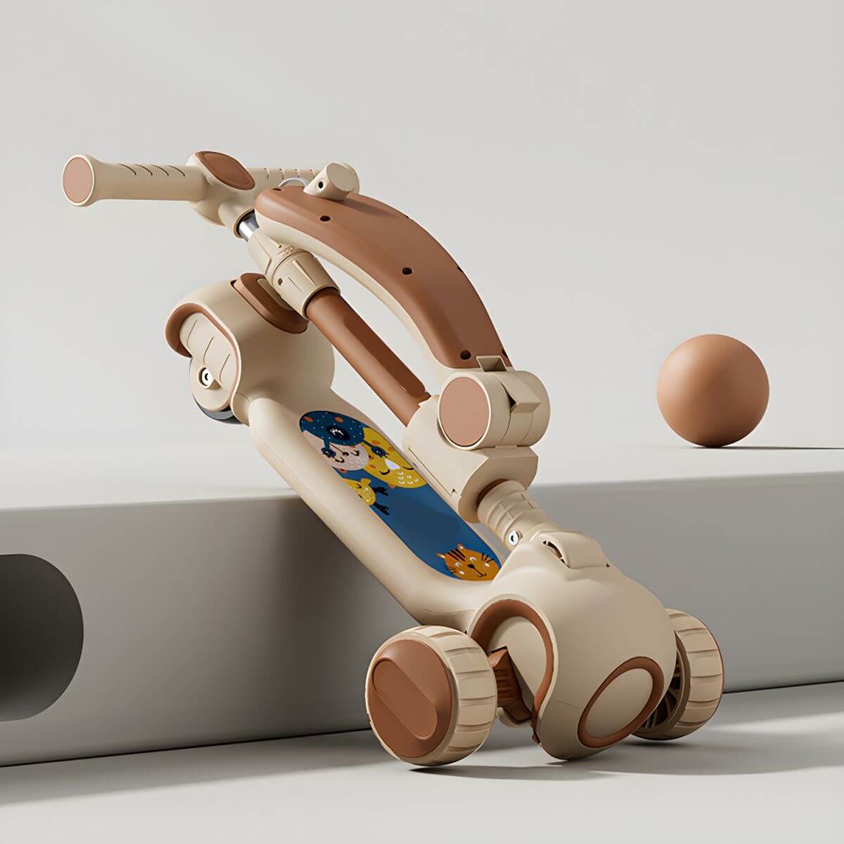 Modular Ride-On Scooter for Toddlers: Push, Sit or Glide