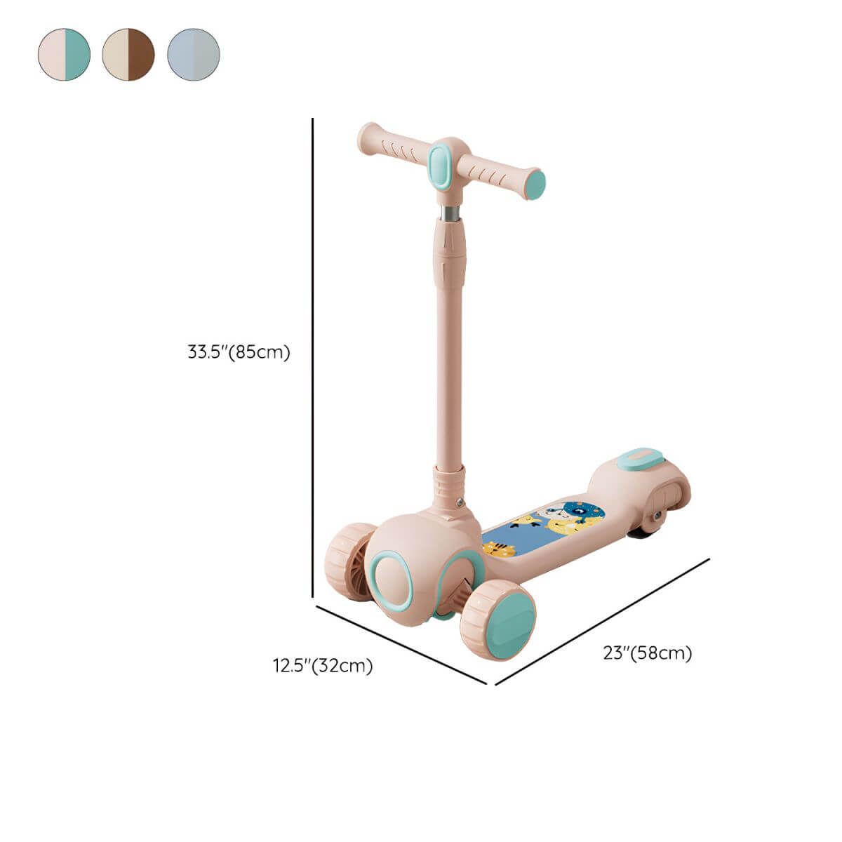 Modular Ride-On Scooter for Toddlers: Push, Sit or Glide Dimensions