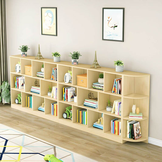 Modular Solid Wood Bookcase for Kids with Smooth Finish