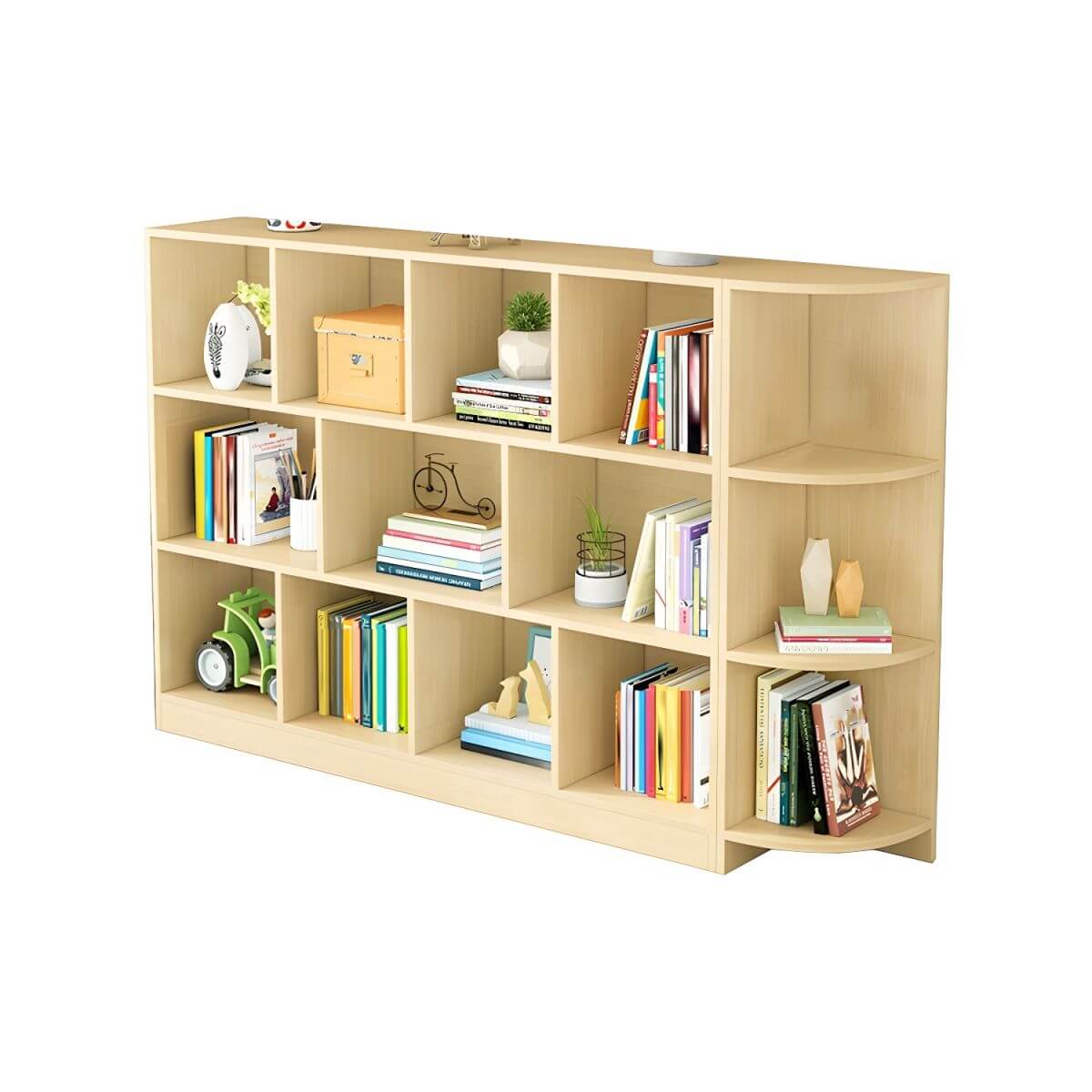 Modular Solid Wood Bookcase for Kids with Smooth Finish