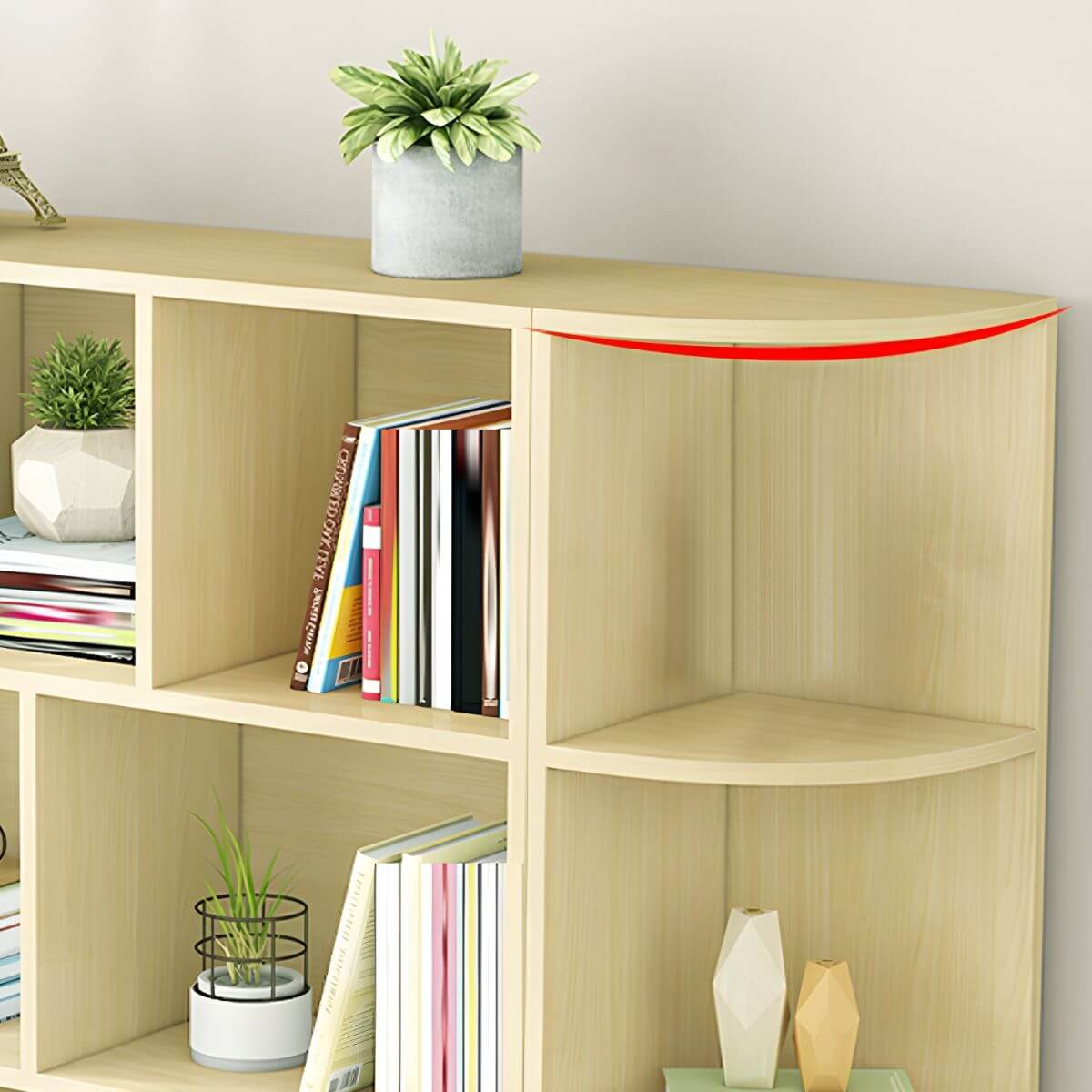 Modular Solid Wood Bookcase for Kids with Smooth Finish
