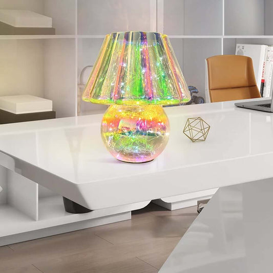 Multi-Color Glass LED Table Lamp with Dimmable Functionality