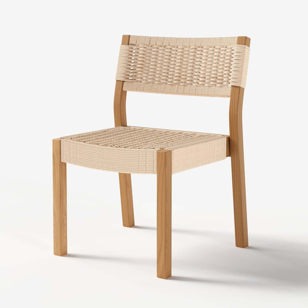 Natural Acacia Wood Round Outdoor Dining Set with Stackable Chairs