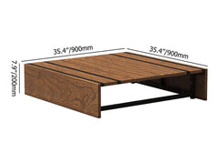 Natural & Gray Outdoor Sectional Sofa Set with Teak Table Dimensions