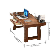 Natural Pine Wood Farmhouse Writing Desk with Storage Drawer Dimensions