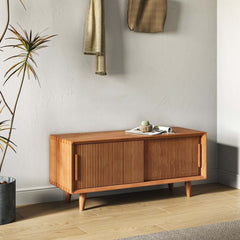 Natural Pine Wood Storage Bench with Rustic Elegance