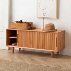 Natural Pine Wood Storage Bench with Rustic Elegance Main Product Image