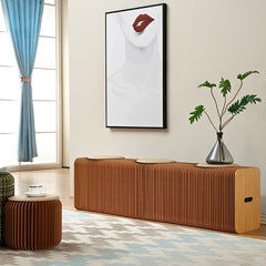 Natural PU Leather Modern Backless Bench with Folding Design Main Product Image