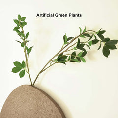 Natural Sandstone Abstract Wall Plant with Green Foliage