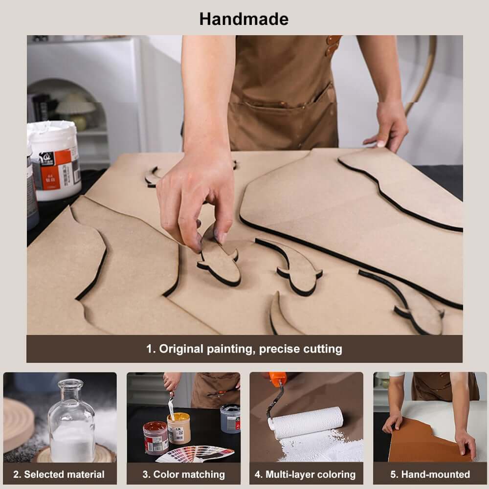 Natural Sandstone Abstract Wall Plant with Green Foliage