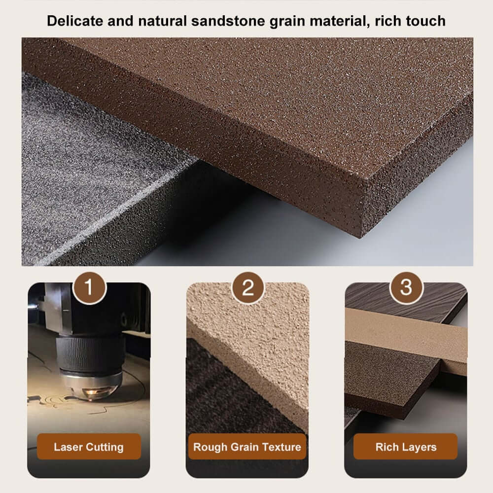 Natural Sandstone Abstract Wall Plant with Green Foliage