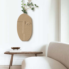 Natural Sandstone Abstract Wall Plant with Green Foliage