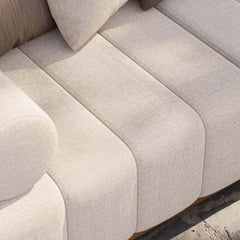 Natural Teak Frame Modern Outdoor Sofa Chair Set Without Coffee Table