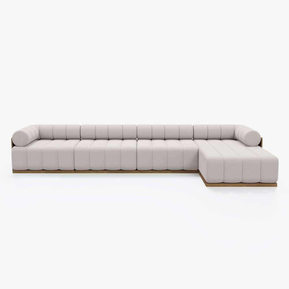 Natural Teak Frame Modern Outdoor Sofa Chair Set Without Coffee Table