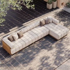 Natural Teak Frame Modern Outdoor Sofa Chair Set Without Coffee Table Main Product Image