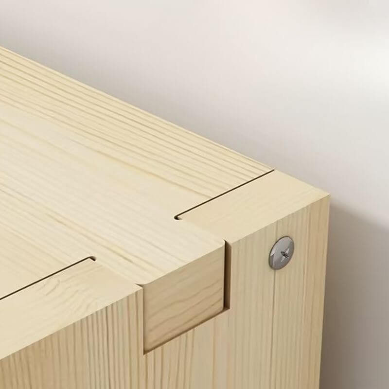 Natural Wood Children's Bookcase with Bear Head Cutout Design