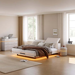 Nightstand With Wireless Charging And LED Light