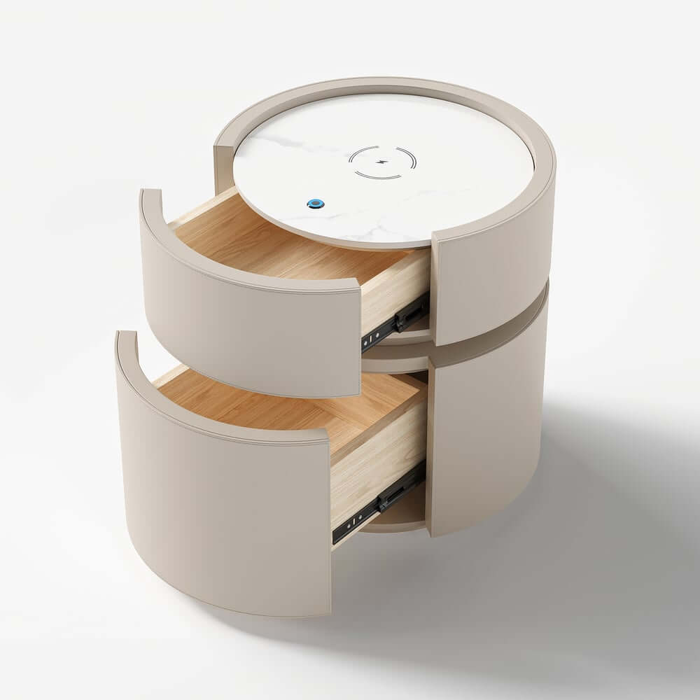 Nightstand With Wireless Charging And LED Light