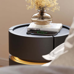 Nightstand With Wireless Charging And LED Light