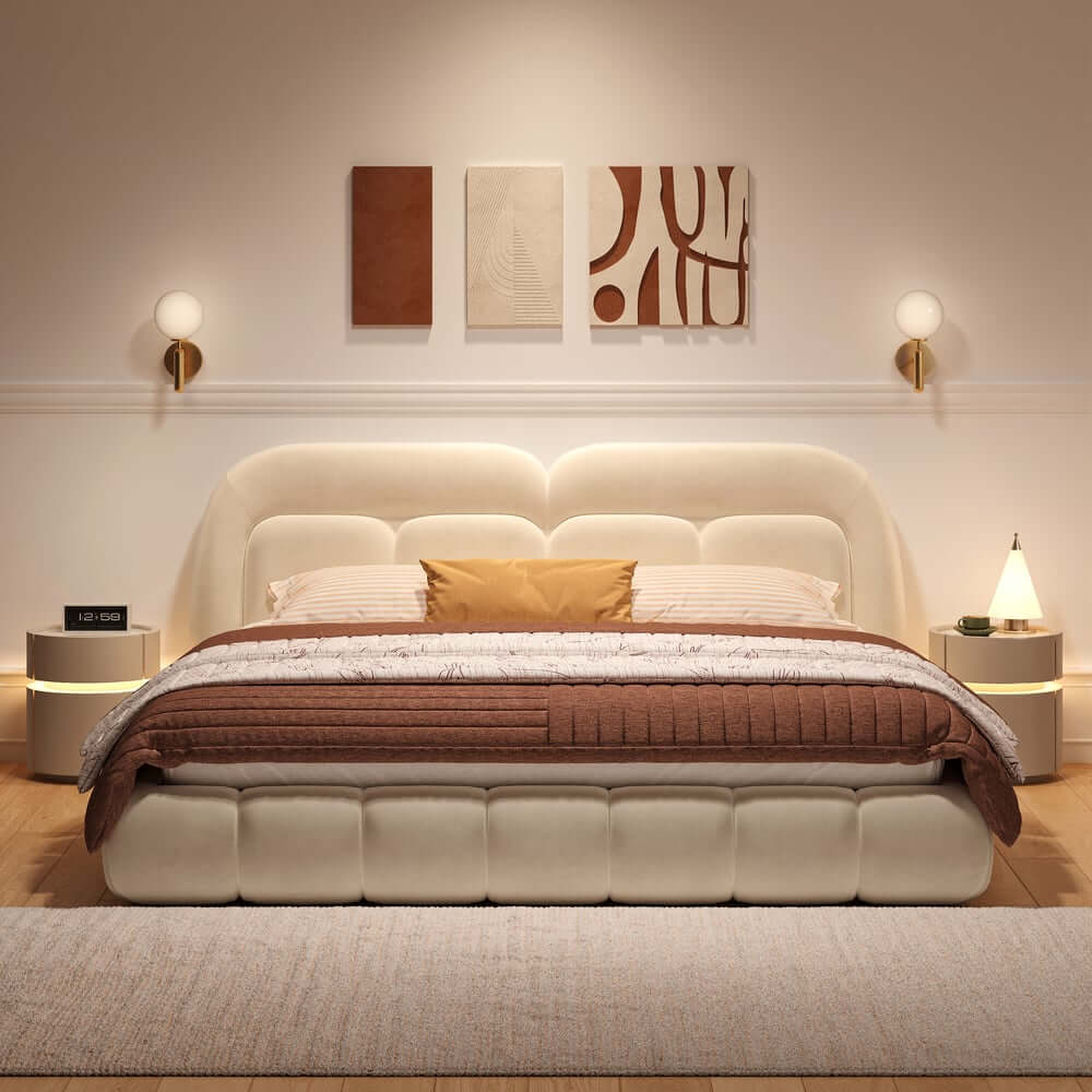 Nightstand With Wireless Charging And LED Light