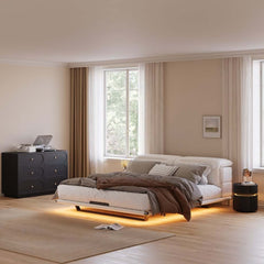 Nightstand With Wireless Charging And LED Light